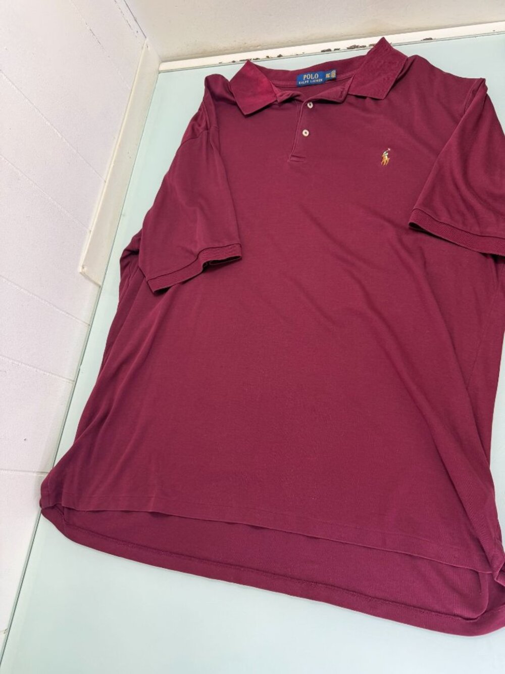 Polo Ralph Lauren Polo Shirt Mens 2XLT 2XL Tall Flesh Pony Short Sleeve Maroon